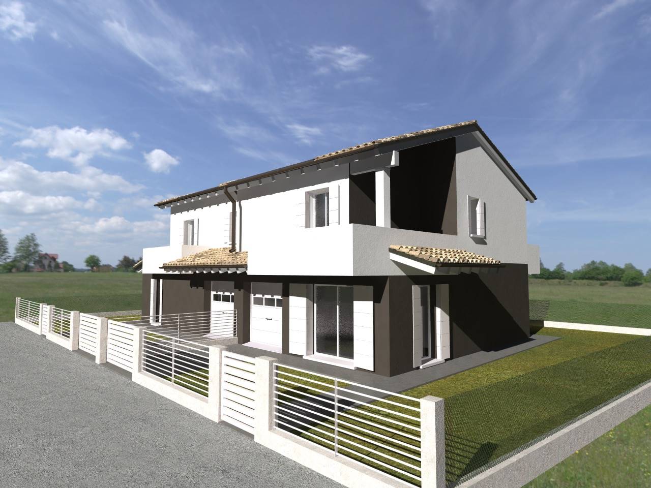 ROBEGANO, SALZANO, Duplex villa for sale, New construction, Heating To floor, Energetic class: A4, placed at Ground on 1, composed by: 4 Rooms, 