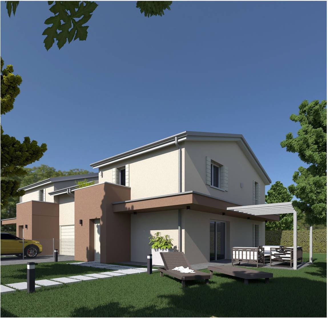 PIANIGA, Duplex villa for sale of 140 Sq. mt., New construction, Heating To floor, Energetic class: A4, placed at Ground on 1, composed by: 6 Rooms, 