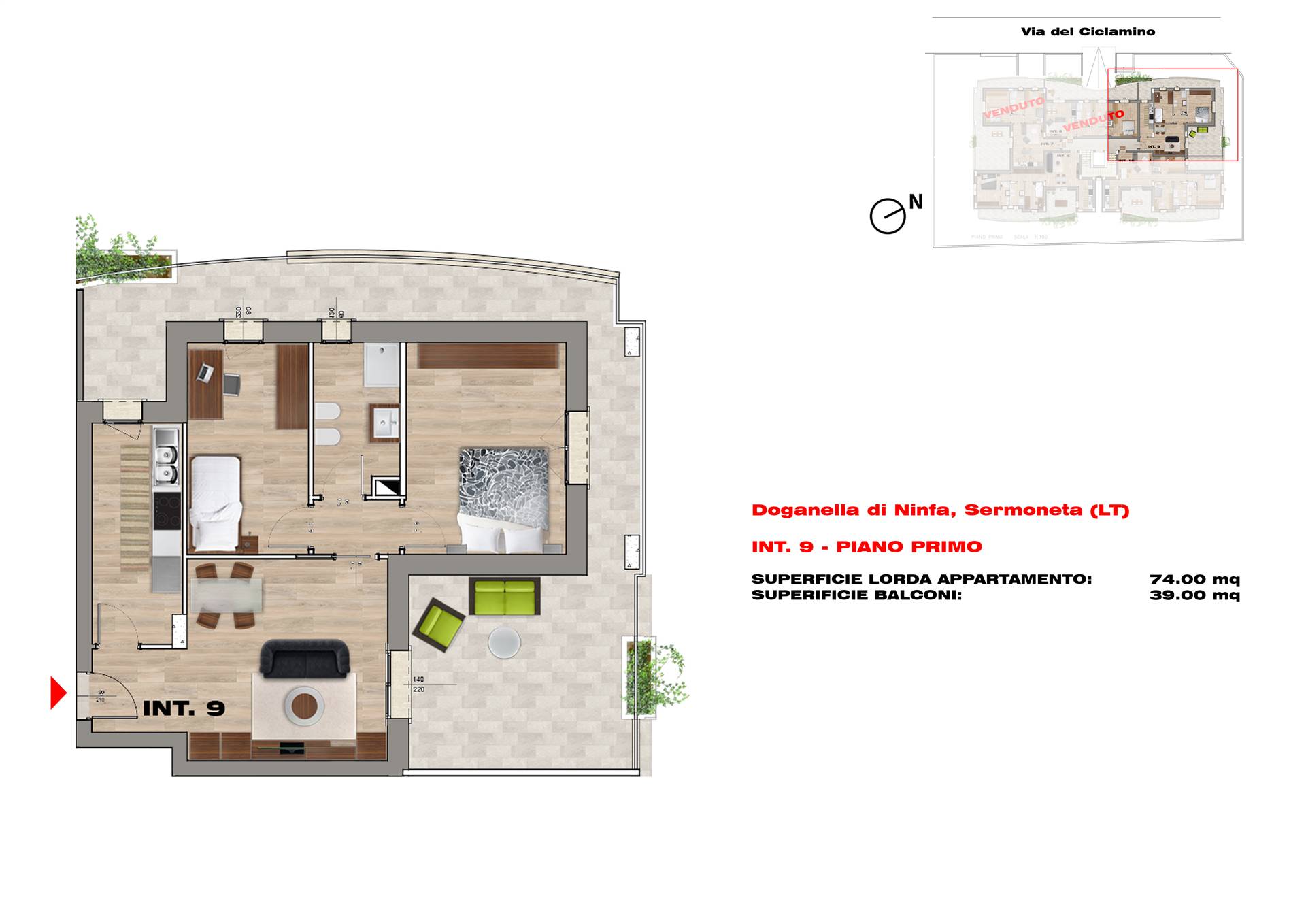 BIVIO DI DOGANELLA, SERMONETA, Apartment for sale of 74 Sq. mt., New construction, Energetic class: G, placed at 1° on 3, composed by: 4 Rooms, 