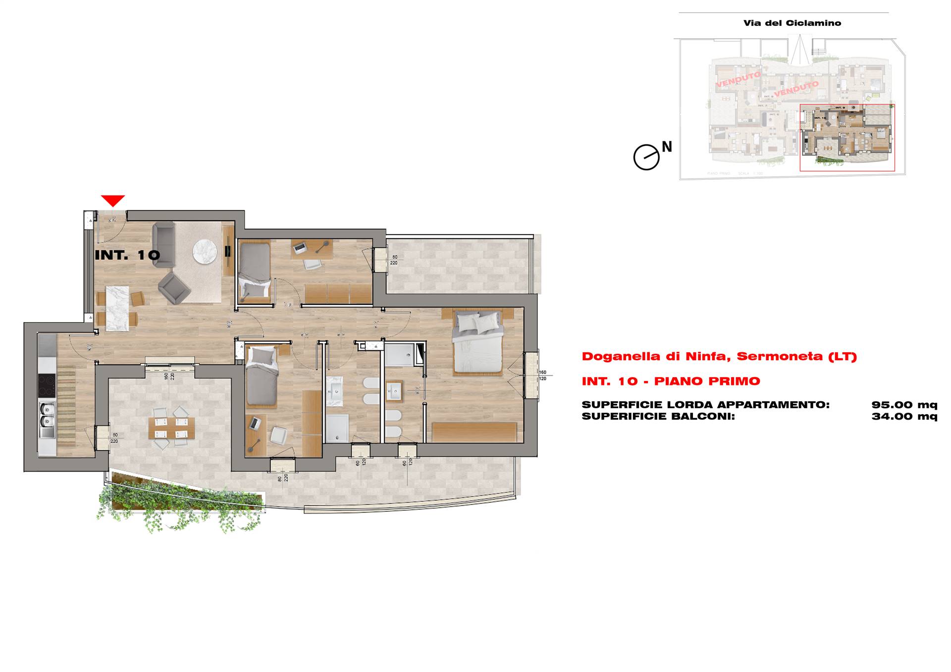 BIVIO DI DOGANELLA, SERMONETA, Apartment for sale of 95 Sq. mt., New construction, Heating Centralized, Energetic class: G, placed at 1° on 3, 