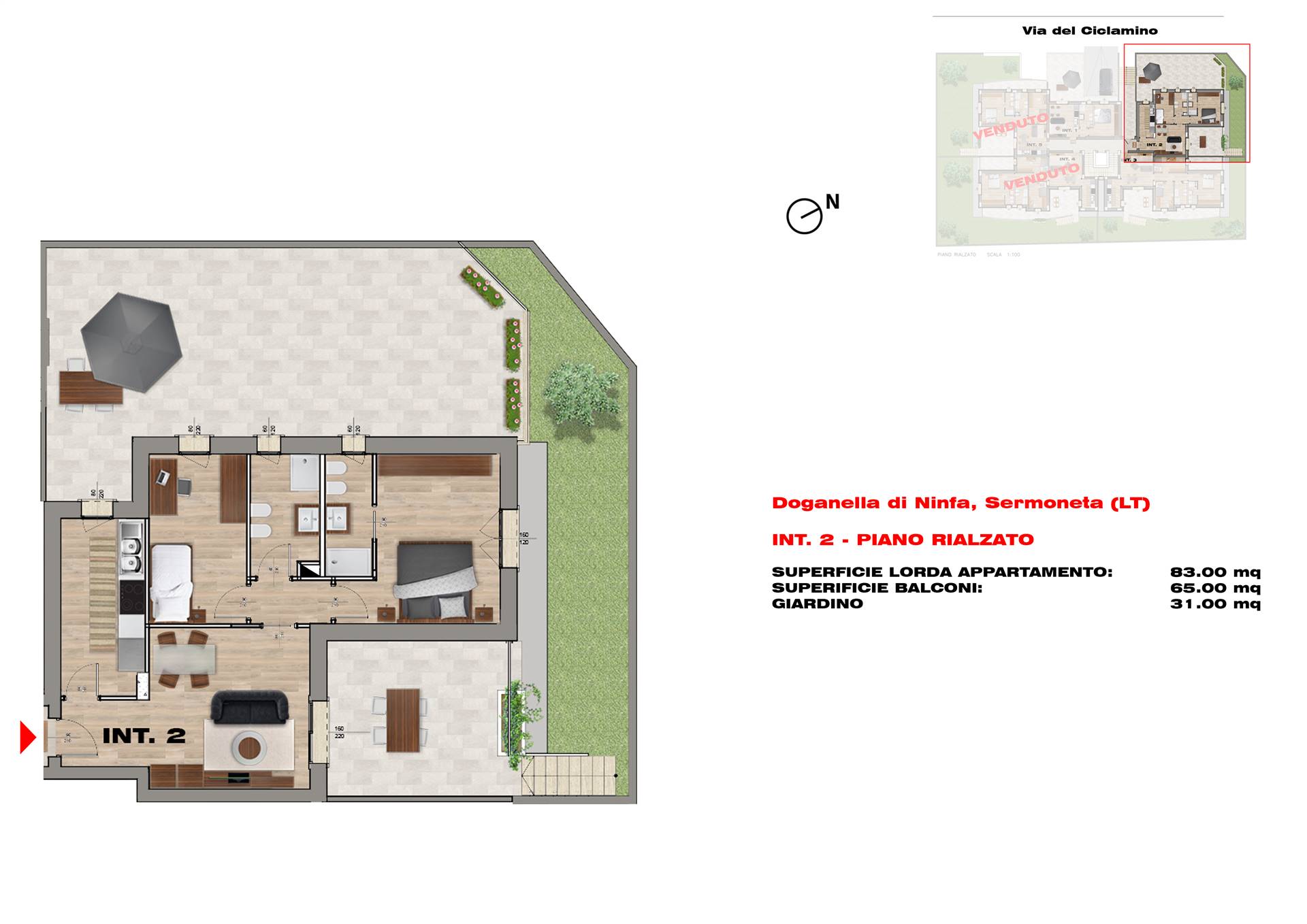 BIVIO DI DOGANELLA, SERMONETA, Apartment for sale of 83 Sq. mt., New construction, Heating Centralized, placed at Ground on 3, composed by: 4 Rooms, 