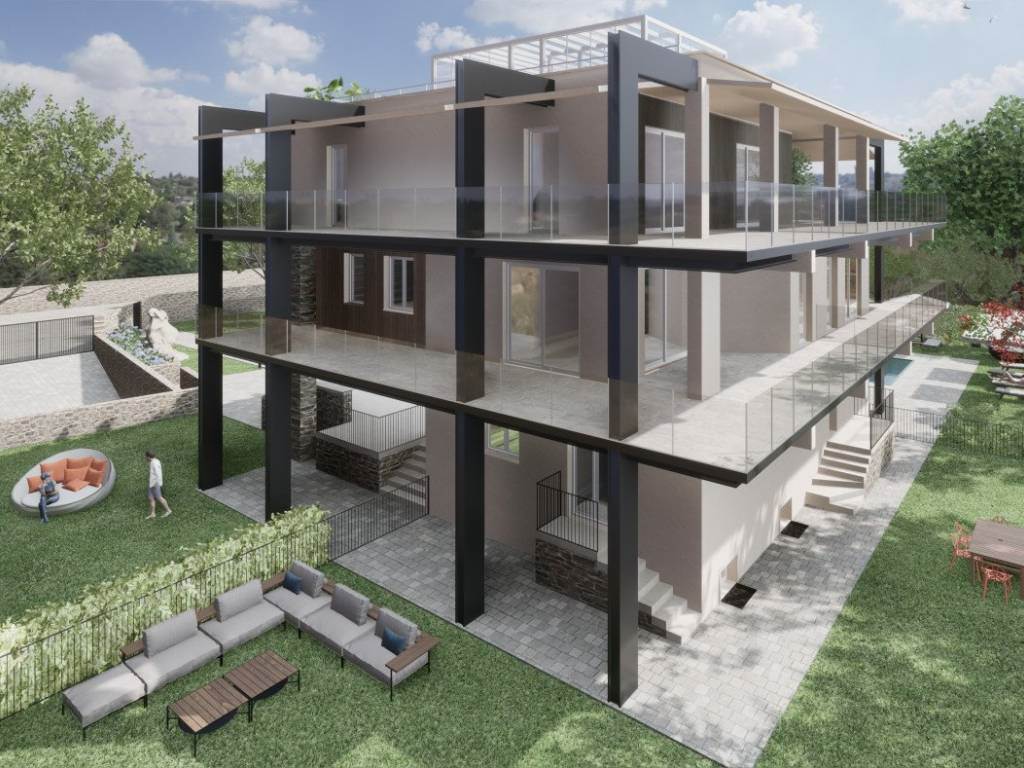 Bardolino, only 500 m from the lake, we offer new flats in an exclusive residence of only 6 units with swimming pool and large communal green areas. 